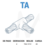 MOLDE CADWELD P/SOLDADURA EXOTÉRMICA TIPO HORIZONTAL TA